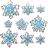 Auktosmn Snowflake Cookie Cutter Set-9 Pieces-1.2" to 4"-Christmas Cookie Cutters-Snowflake Cutter Fondant Baking Molds for C