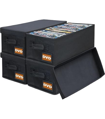 Amazon.com: yoyobubu DVD Storage Box – Black Faux Leather DVD Case