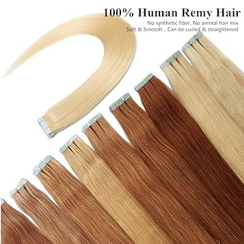 Amazon Com Showcoco Blonde Light Blonde 613 Tape In Human Hair