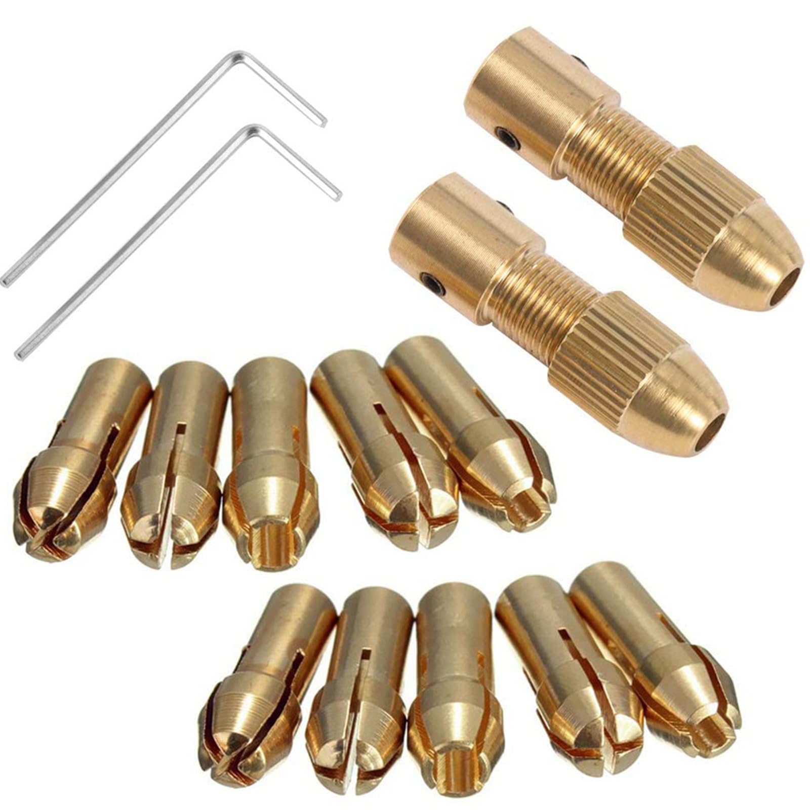 Small Electric Drill Bit Collet Micro Twist Drill Chuck Set Motor Shaft with Allen Wrench 2.35mm Copper Cap (2.35mm X 2set) — image 1