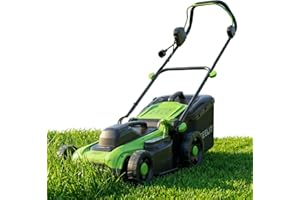 Steelite 16-Inch 1800W Corded Electric Lawn Mower, Powerful Rotary Mower for Medium Lawns, with Grass Collection Bag & Height