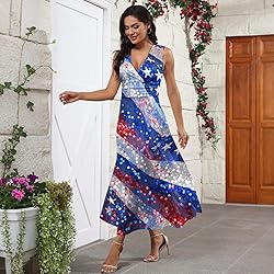 CHRATLHI 4th of July Dresses Sexy Party Maxi Summer