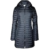 Columbia Women's White Out Mid Omni-Heat Long Hooded Jacket Coat Puffer (S, Black)