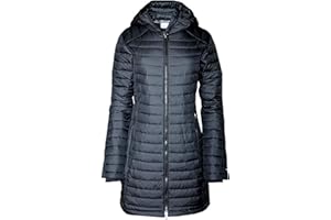 Columbia Women's White Out Mid Omni Heat Long Hooded Light Jacket Coat Puffer Plus/Regular