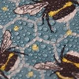 ECO CHIC Lightweight Foldable Insulated Lunch Bag Bumble Bees Blue view 7