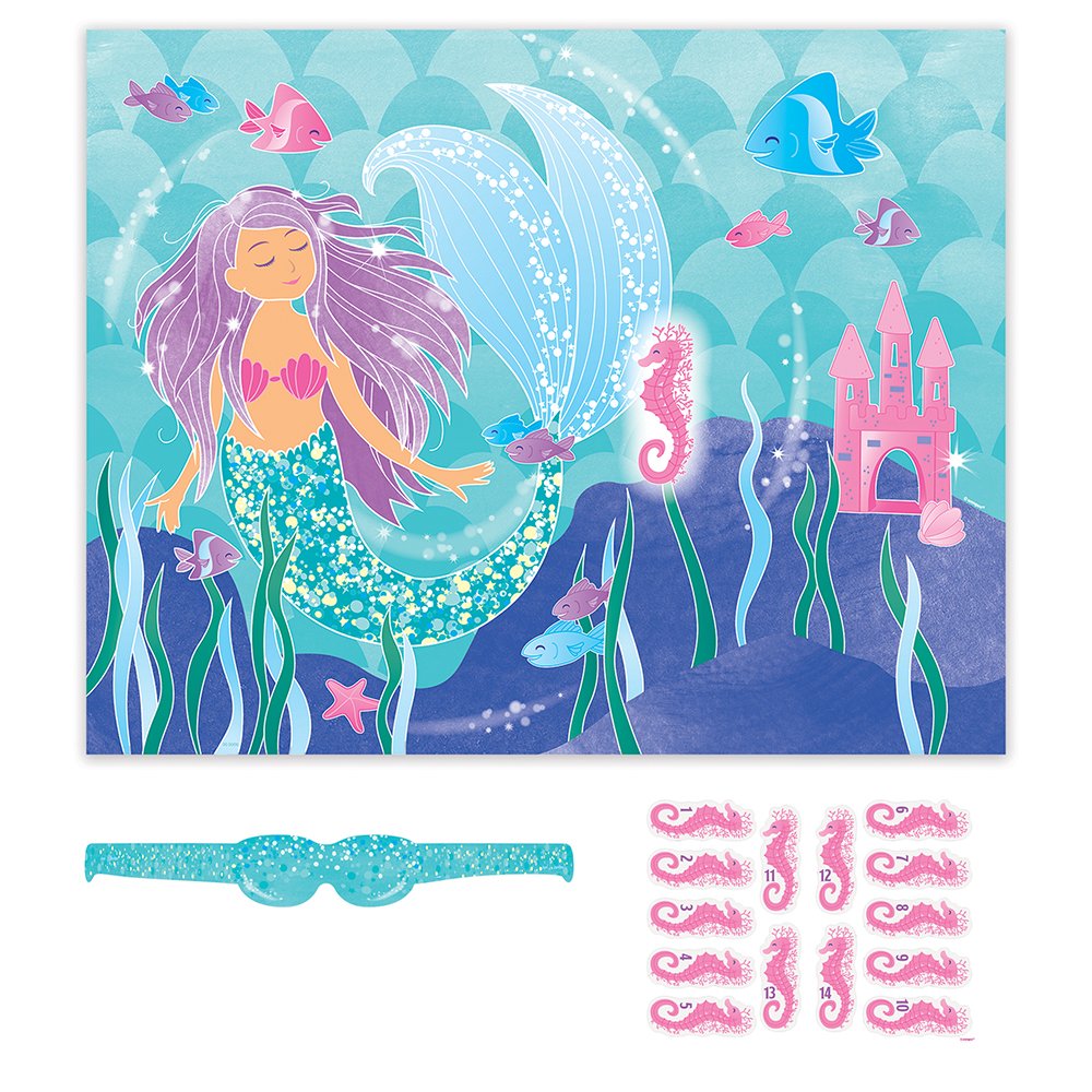 Multicolor Mermaid Paradise Party Game (Ideal for 14 Players) 1 Set - Fun & Engaging Group Activity for Kids & Families