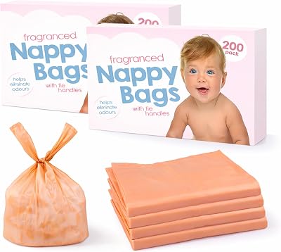 D.A.Y. Republic 400 Coloured Nappy Bags with Tie Handles Fragranced