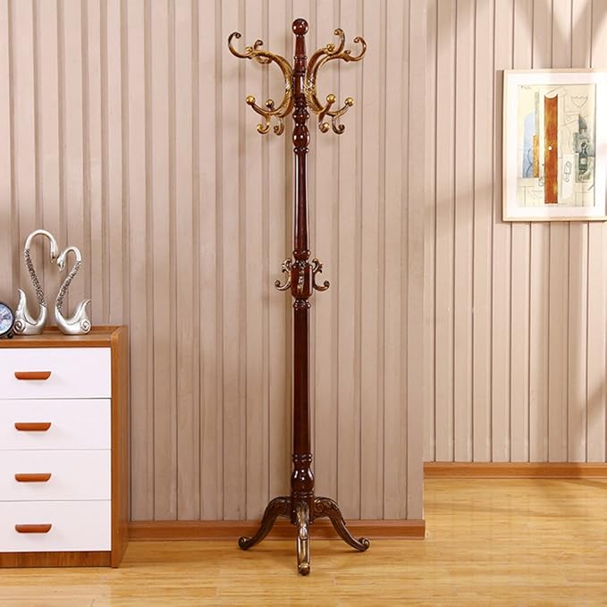 Perchero ZCJB Pie De Madera Maciza De Estilo Europeo Ensamblaje De