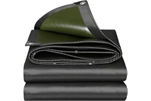 Tarpware 12'x20' 25Mil Ultra-Heavy Duty Waterproof Organic Silicone Coating Black Canvas Tarps with Grommets&Reinforced Edges, UV Resistant Durable Canvas Tarpaulin, Cover for Pool/Boat/Tent,Full Size