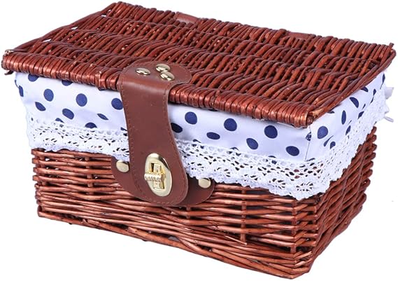 Yardwe Cestas de Almacenamiento con Tapas de Bloqueo Contenedor de Caja