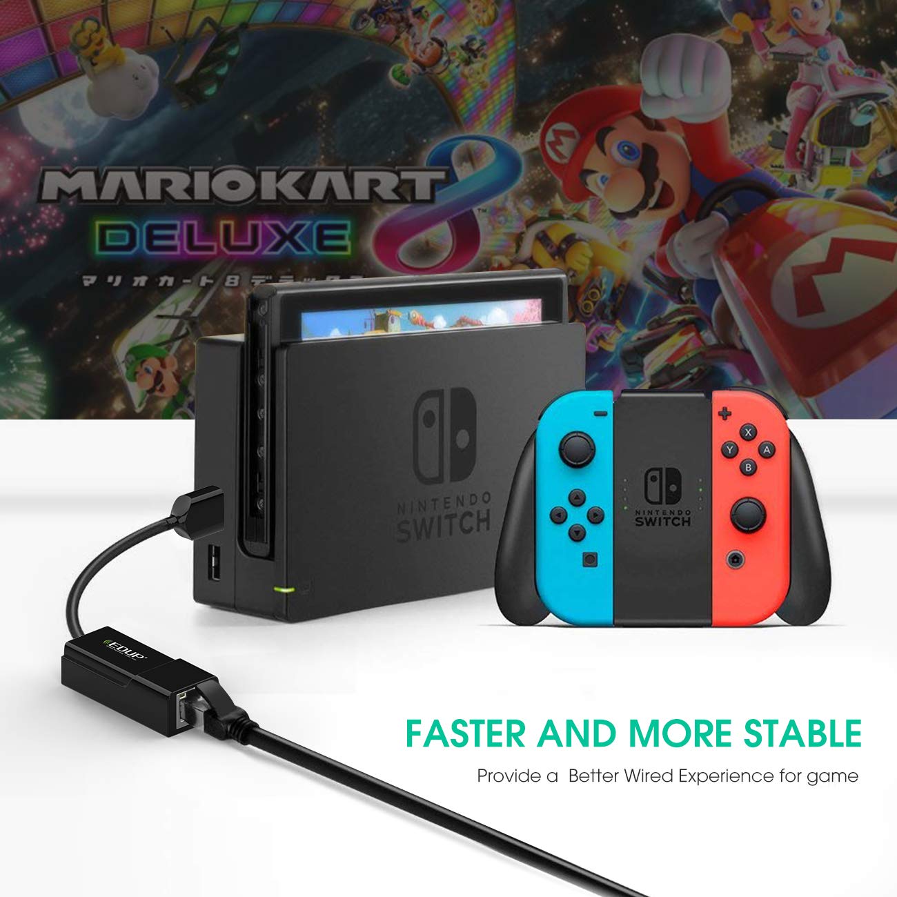 EDUP Network Adapter USB 3.0 to Ethernet RJ45 LAN Gigabit Adapter for 10/100/1000Mbps Ethernet Supports Nintendo Switch Asix AX88179 Chipset