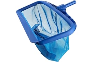 katikies Pool Skimmer Net,Heavy Duty Rake, Swimming Pool Leaf Skim Net,Professional Leaf,Bugs,Cleaning (20 inches-Blue)