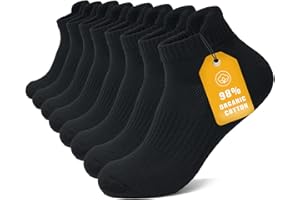 Brula Mens 98% Cotton Cushioned Ankle Socks, Moisture-wicking Breathable Mesh Athletic Running Socks
