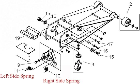Torsion Handle Return Spring Fits Many Right Side Black