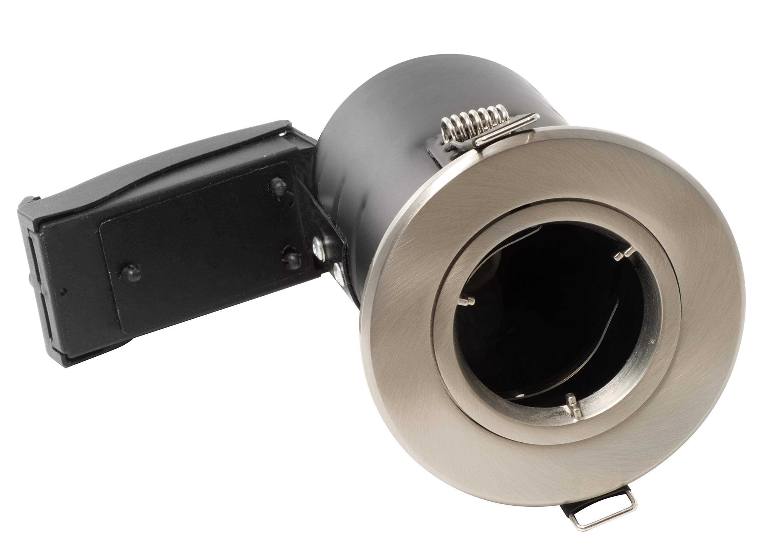 Luceco Fixed Fire Rated GU10 Downlight, Brushed Steel Alloy Steel