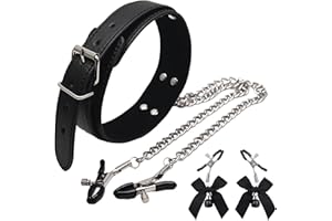 ZJFHTD Nipple Clamps with Chain Necklace for Women Non Piercing Adjustable Choker Body Chain Fake Nipple Piercing Jewelry