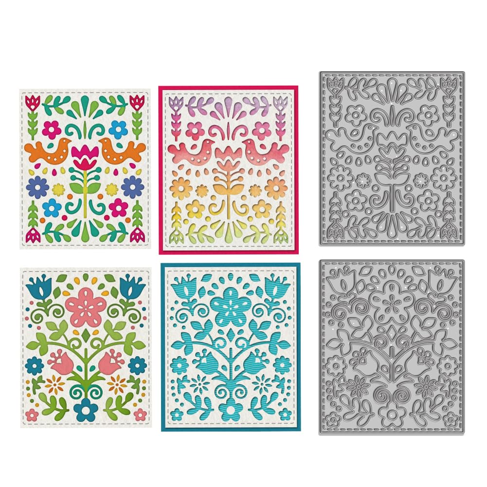 WADORN 3D Flower Leaf Cutting Dies for Cards, Spring Summer Floral Theme Metal Cutting Dies Stencils Wildflower Leaves Blossom Carbon Steel Embossing Template for DIY Card Scrapbooking Craft