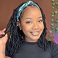 Toyotress Faux Locs Crochet Hair - 12 Inch 6 Packs Soft Short Bob Natural Black Faux Locs Crochet Braids, Pre-looped Curly Wavy Synthetic Braiding Hair Extensions (12 Inch, 1B-6P)