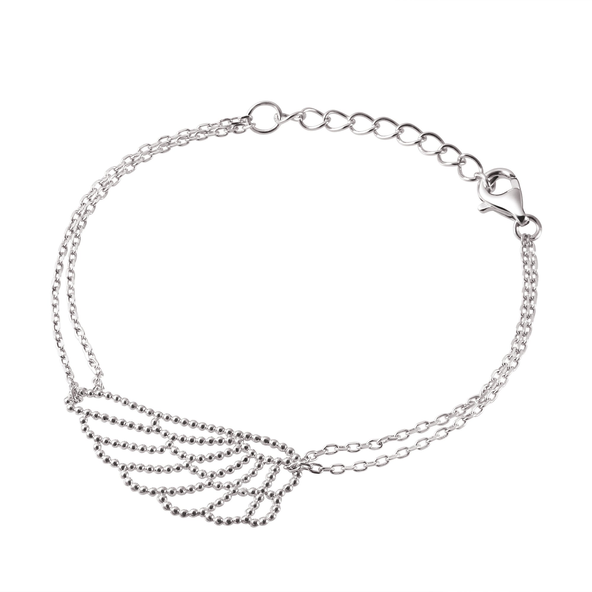 Franki Baker Dainty Pretty Wing Bracelet. 925 Sterling Silver. Wing Length: 3cm. Chain: 15cm + 3cm Extension.