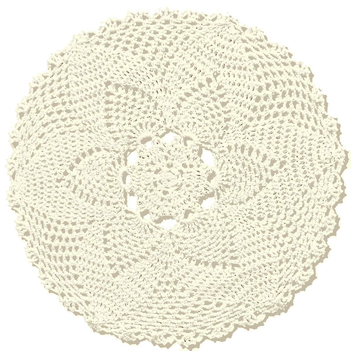 Beige 11 Inch Round 100% HANDMADE Crochet Lace Placemats Doilies