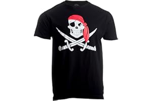 Jolly Roger Pirate Flag | Skull & Crossbones Buccaneer Costume Unisex T-Shirt