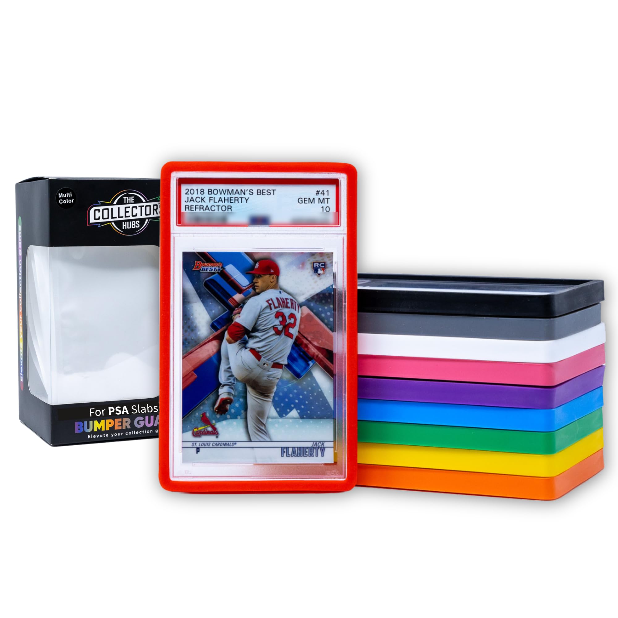 Photo 1 of 10 x Bumper Guards for PSA Graded Cards – Multicolor | PSA Card Guard with Perfect Fit and Shock Absorption | PSA Slab Bumper Guards | PSA Slab Protectors Multicolor Pack of 10