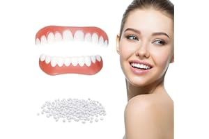JASINBER Fake Teeth, 2 PCS Veneers Dentures Socket for Women and Men, Veneers for Temporary Tooth Repair Upper and Lower Jaw, Protect Your Teeth and Regain Confident Smile, Bright White