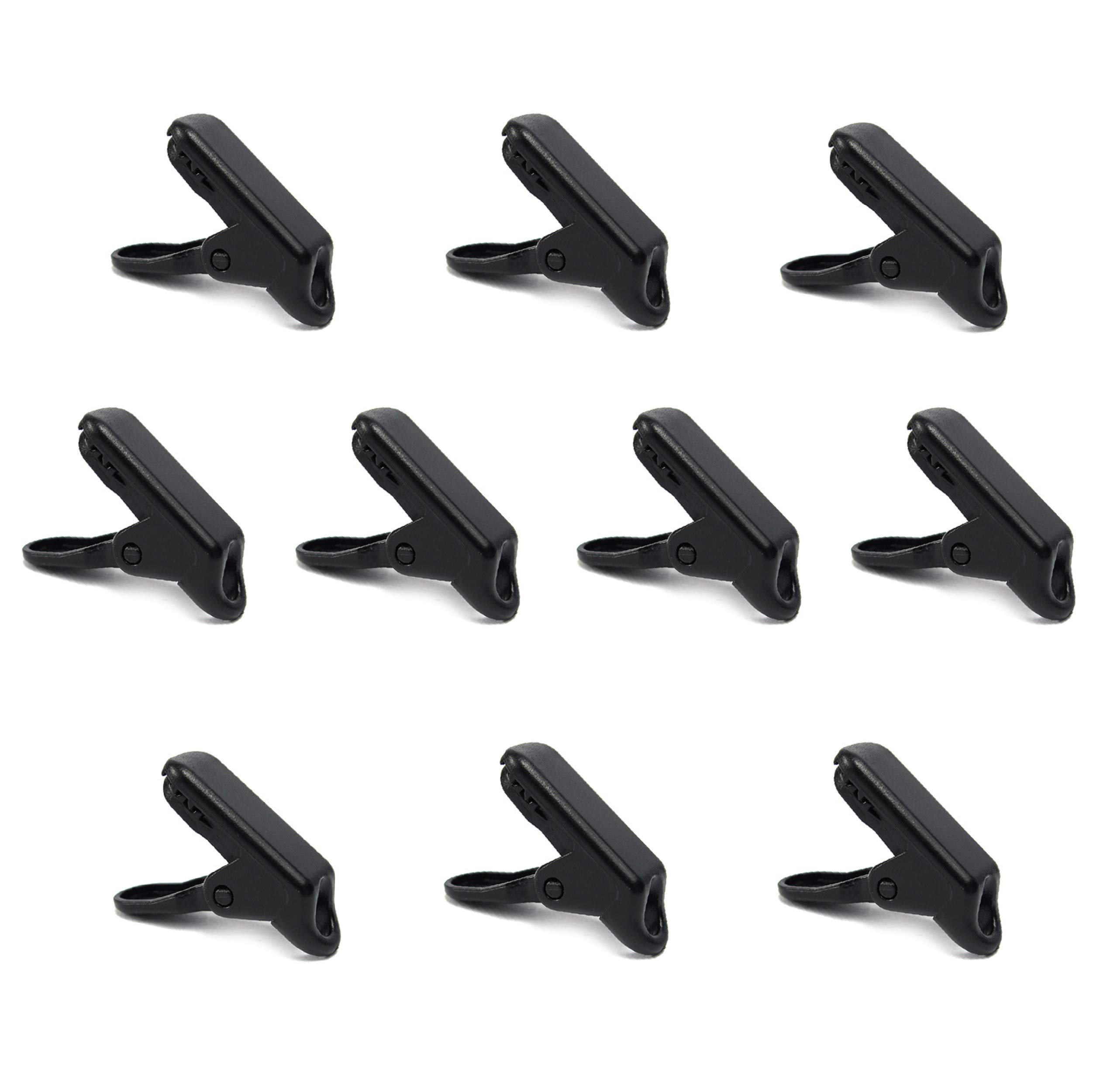 Azarxis Tarp Clips 10 Pack Tarp Clamp Heavy Duty Shark Tent Fasteners Clips Holder Lock Grip Awning Clip for Outdoors Camping Caravan Canopies, Car Covers, Swimming Pool Covers (Black)