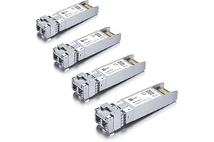H!FIBER.COM 10G Single Mode SFP+ LC Module, 10GBase-LR Fiber Transceiver for Cisco SFP-10G-LR, Meraki MA-SFP-10GB-LR, Ubiquiti UniFi UF-SM-10G, Mikrotik, Netgear, D-Link and More (SMF,1310nm,10km,DDM) 4 Pack