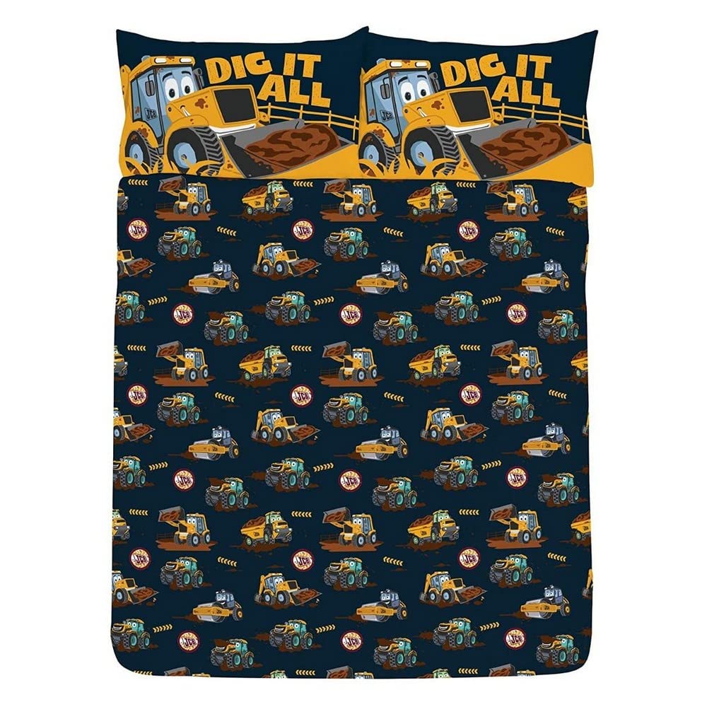 JCB Double Duvet Cover - My 1st JCB Joey Design - Official Reversible Bedding Set - Polycotton