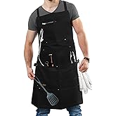 ecoZen Lifestyle Professional Grade Chef Apron for Men - Ideal for Kitchen,BBQ,Cooking, and Grill