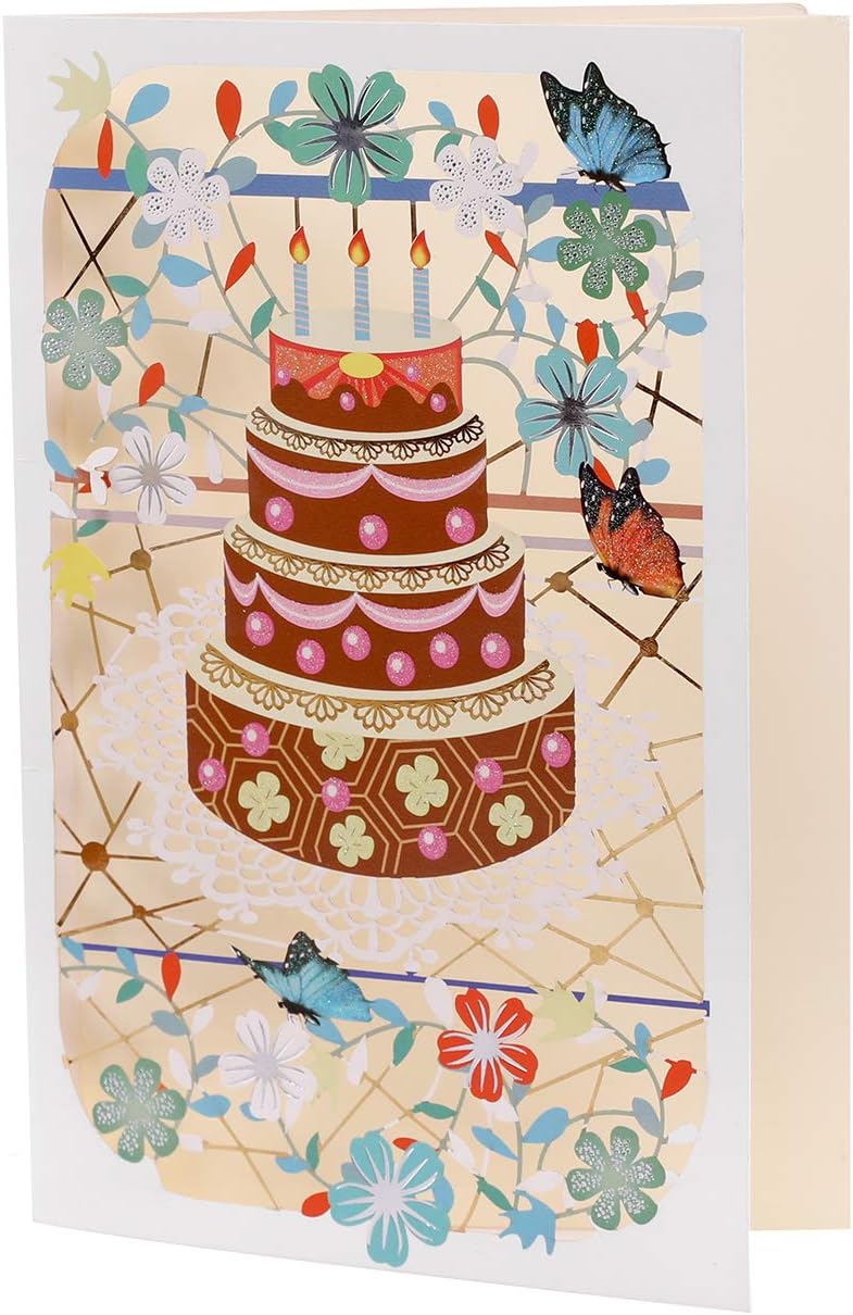 Paper Spiritz,Mother's Day Card Pop Up, Birthday, Anniversary Thank You Card for Husband Daughter Wife, Handmade Graduation Blank Card, Laser Cut Gift Card with Envelopes all Occasions