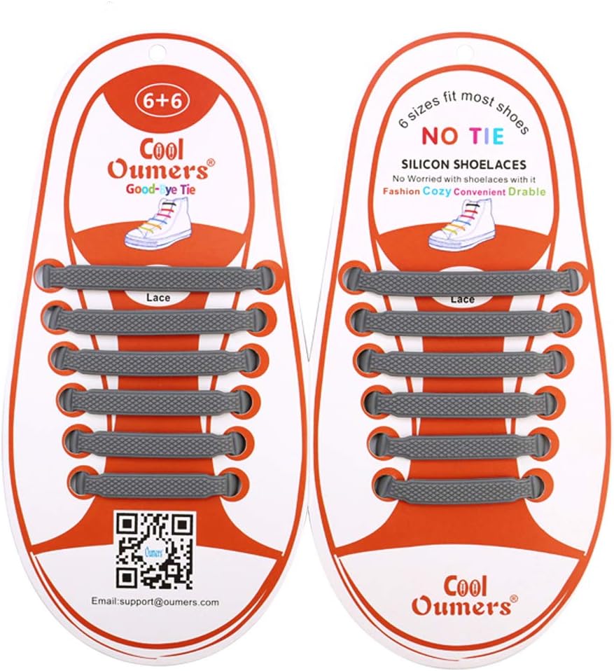 Oumers 4 Pairs No Tie Shoelaces for Kids, Lazy Tieless Silicone Shoelaces Rubber Sneaker Shoelaces, Great: Clothing
