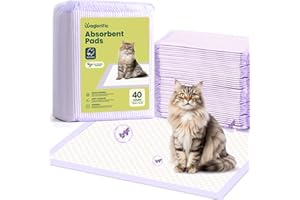 WAGORIFIC Cat Pads Refills for Tidy Cats Breeze Litter System - Super Absorbent 6-Layer Pads for Odor Control, Lavender Scented - 16.9" x 11.4" - Pack of 40 Litter Box Replacement Pads