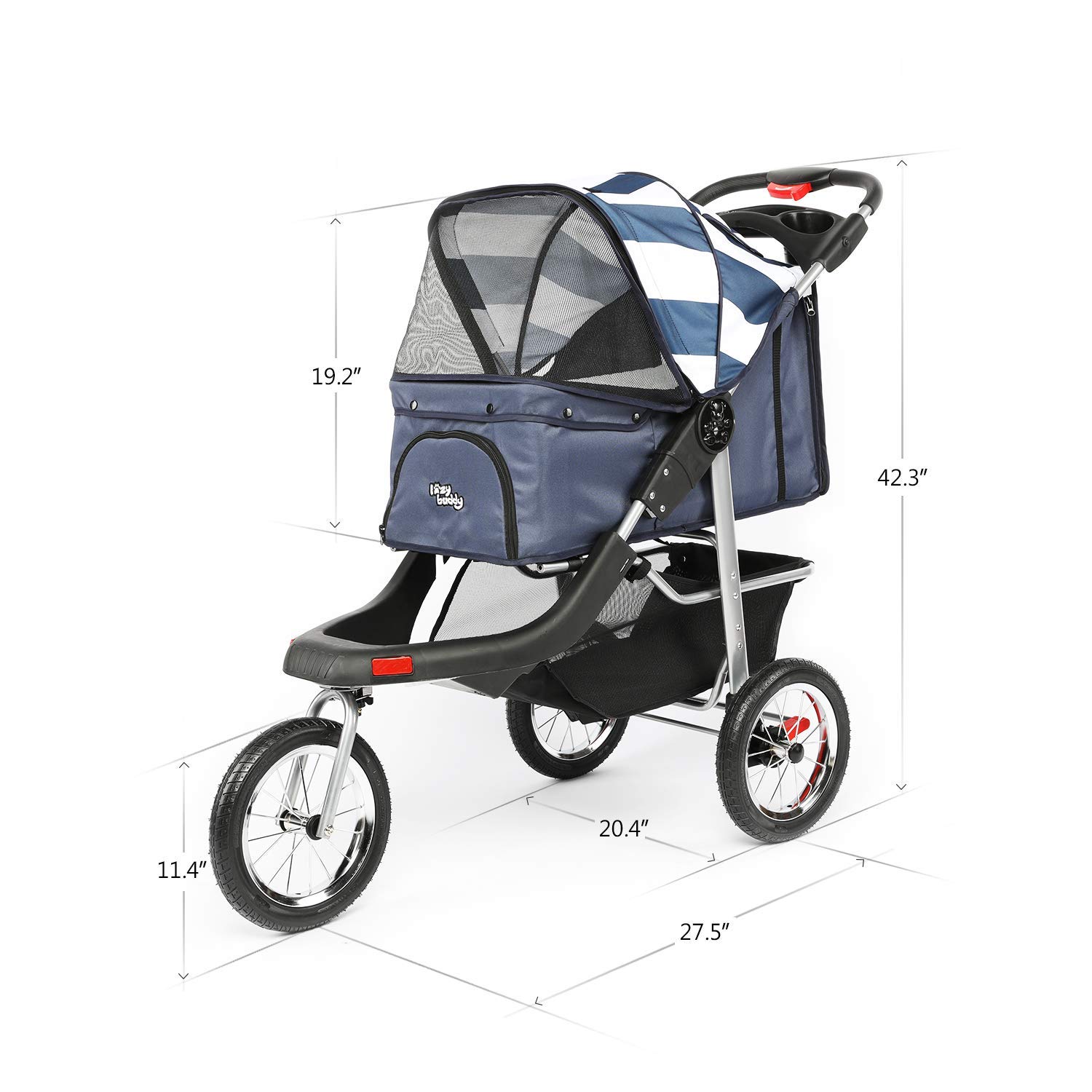 pet stroller with rubber wheels