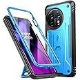 Poetic Revolution Case for OnePlus 11 5G 6.7"(2023), [20 FT Mil-Grade Drop Tested], Full-Body Rugged Dual-Layer Shockproof Protective Cover with Kickstand and Built-in-Screen Protector, Light Blue