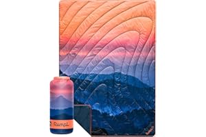 Rumpl Original Puffy Blanket - Warm, Water-Resistant Camping Blanket with 100% Recycled Synthetic Insulation, 52"x75", Original Puffy V2, Alpenglow