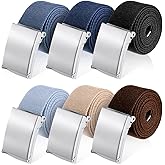 Giantree 6 Pack Golf Belts for Men, Adjustable Nylon Web Belt Size up to 55" 6 Color Solid Alloy buckle Men's Golf Web Belt