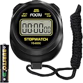 FCXJTU Sports Simple Stopwatch, Digital Single Lap/Split Memory Stopwatch Countdown Timer, On/Off, AAA Battery(Included), Child Friendly for Training Kids Coaches, Black