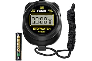 FCXJTU Simple Stopwatch Timer, Single Lap Stopwatch Countdown Timer, No Hourly Beep, On/Off, AAA Battery(Included), Large Dis