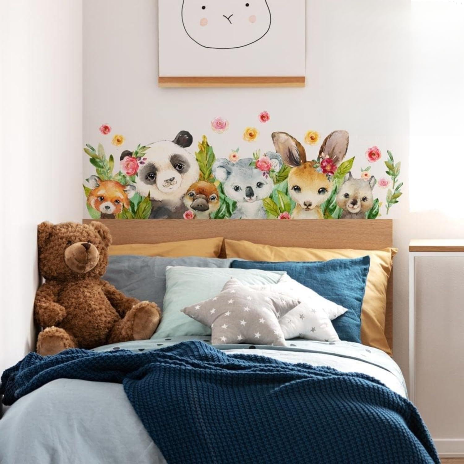 kina - R00683 Baby Wall Stickers Ecological and Hypoallergenic Soft Fabric Effect Repositionable Forest Wall Decoration Newborn Nursery Nursery