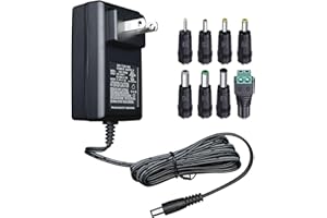 UL Listed 12V 2A 2000mA 6ft Power Supply Adapter with 8 Tips, 24W 2A 1.5A 1A 0.5A AC/DC Switching Adapter for LED Strip Light