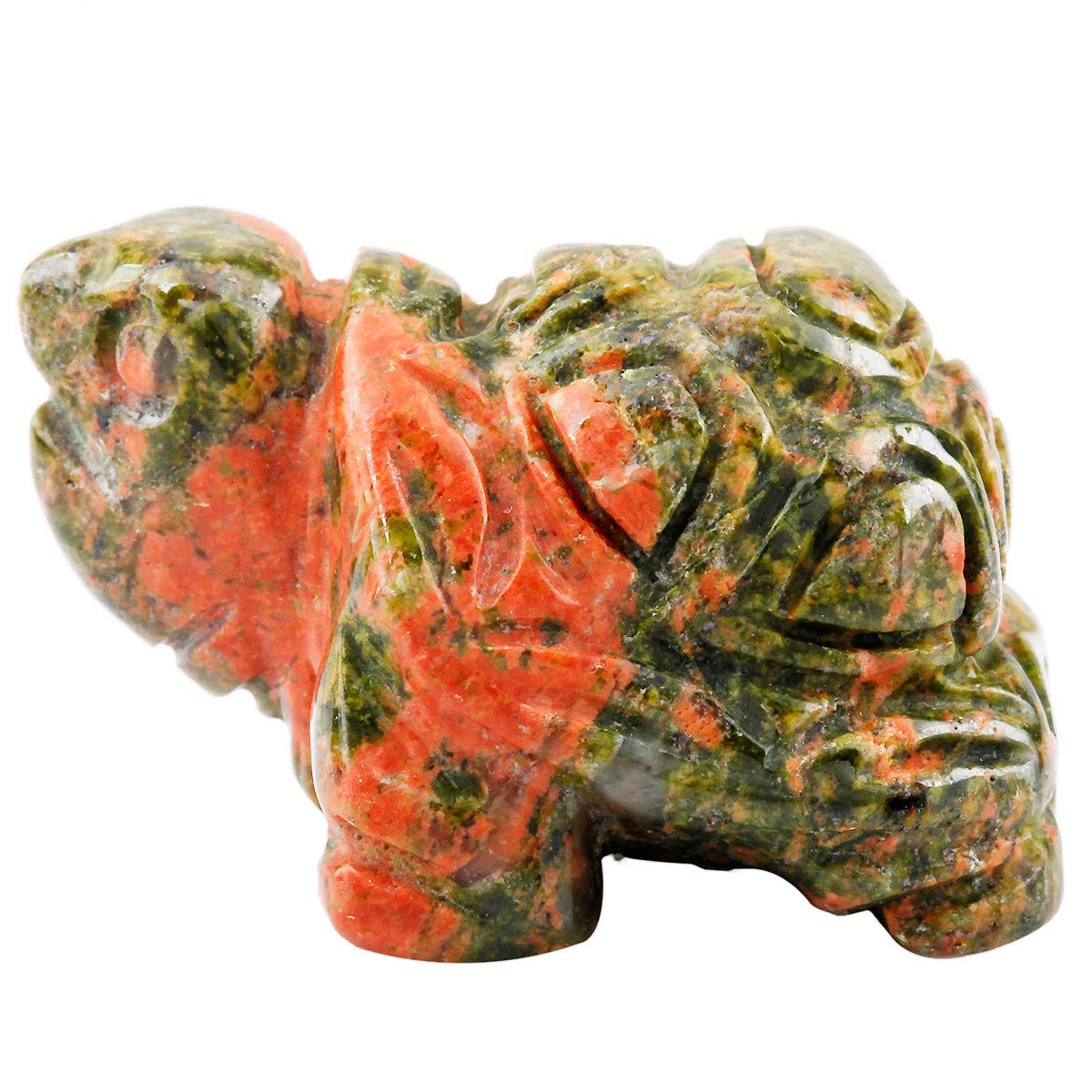Nupuyai Unakite Turtle Figurine Ornament, Healing Crystal Energy Statue for Home Decor 1.5"