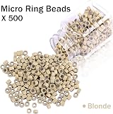 Duufin Hair Extensions Tools Kit 500 Pcs Blonde Micro Ring Beads Plier Kit view 5