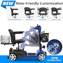 15/30 Miles 4 Wheels Mobility Scooter for