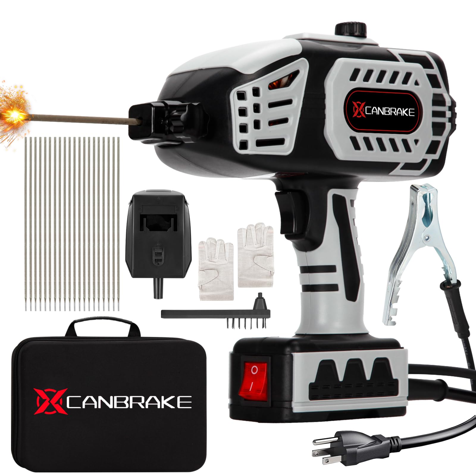 Photo 1 of Portable Welding Machine Handheld, 110V ARC Welder Gun with IGBT Inverter, 20-180A Output Máquina De Soldar, Variable Current Adjustment, Household Welding Tool Kit Fit for 1/16"-1/8" Welding Rods