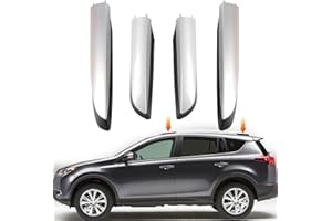 CHYKORLA 4Pcs Silver Roof Luggage Cargo Rail Rack End Cap Protection Cover Shell Trim Fits for 2013-2018 Toyota RAV4, 2013 2014 2015 2016 2017 2018