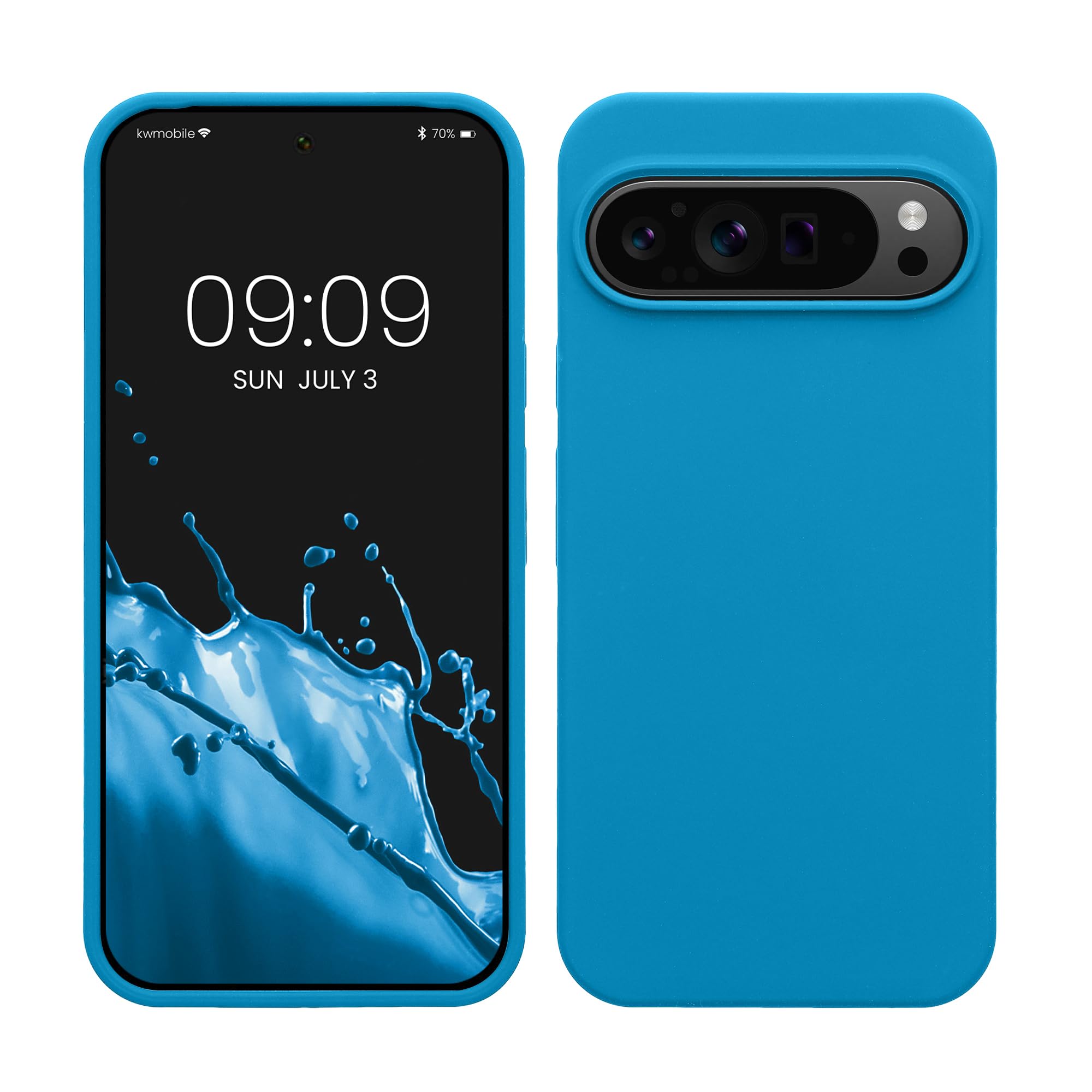 kwmobile Case Compatible with Google Pixel 9 Pro XL Case - TPU Silicone Phone Cover with Soft Finish - Caribbean Blue — image 1