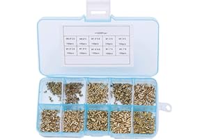 OVERTOYOU 1000PCS Rivets M0.9 M1.3 M1.5 M1.7 Mix Circuit Board PCB Nails Copper Hollow Rivet Kit Grommet Tool Kit Inch