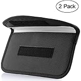 Signal Blocking Bag, ONEVER [2 Pack] GPS RFID Faraday Bag Shield Cage Pouch Wallet Phone Case for Cell Phone Privacy Protecti